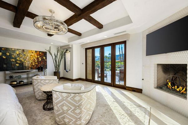 Chandelier, Fireplace, Interior, Recessed Lighting, Wooden Beams