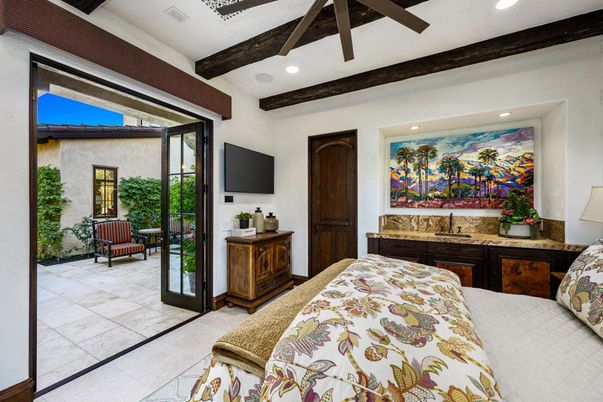 Bedroom, Interior, Recessed Lighting, Wooden Beams