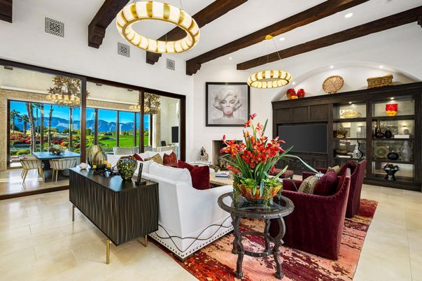 Interior, Living room, Pendant Lights, Recessed Lighting, Wooden Beams