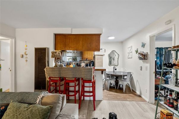 Dining room, Interior, Kitchen, Recessed Lighting, Wood Texture Flooring