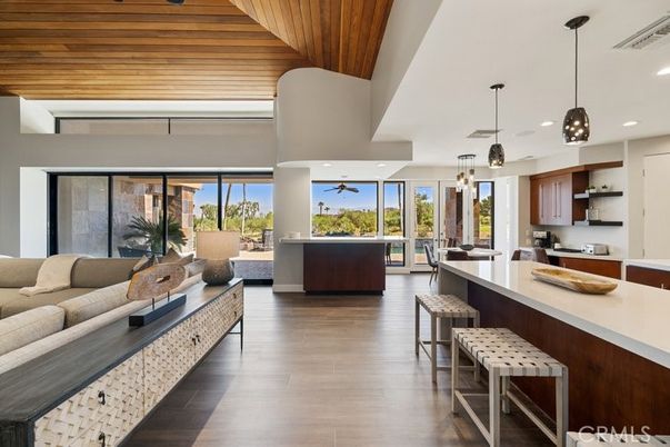 Interior, Kitchen, Living room, Pendant Lights, Recessed Lighting, Wooden Ceilings, Wood Texture Flooring