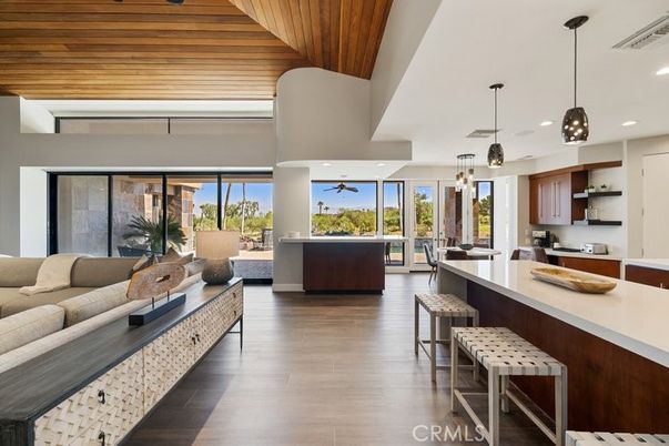 Interior, Kitchen, Living room, Pendant Lights, Recessed Lighting, Wooden Ceilings, Wood Texture Flooring
