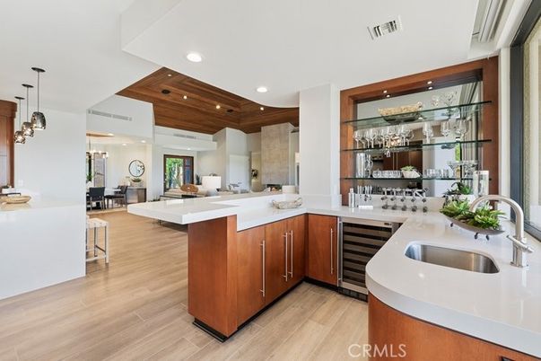 Interior, Kitchen, Living room, Pendant Lights, Recessed Lighting, Wooden Ceilings, Wood Texture Flooring