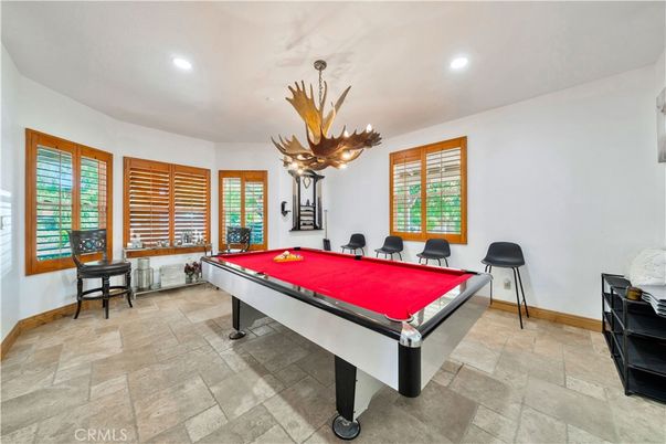 Billiard Table, Game Room, Interior, Recessed Lighting