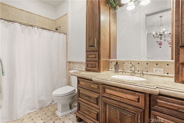Bathroom, Chandelier, Interior