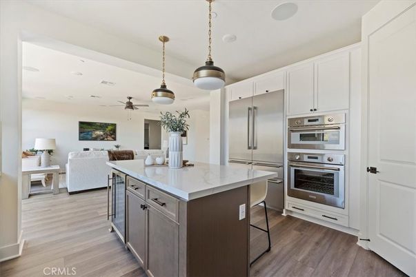 Interior, Kitchen, Living room, Pendant Lights, Recessed Lighting, Stainless Steel Appliances, Wood Texture Flooring