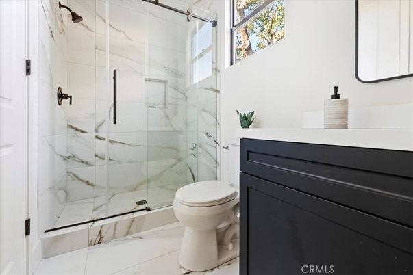 Bathroom, Glass Shower, Interior, Marble Walls