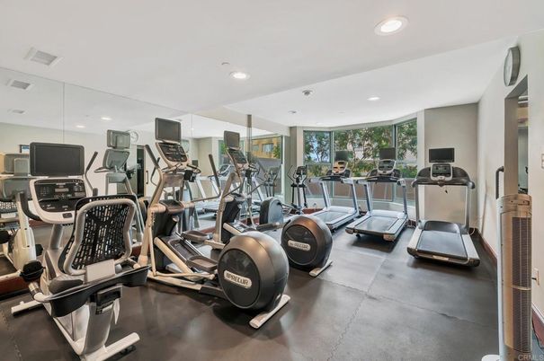 Fitness Equipment, Gym, Interior, Recessed Lighting
