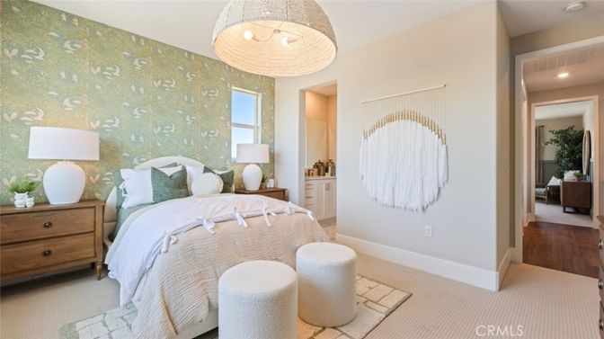 Bedroom, Interior, Pendant Lights, Recessed Lighting
