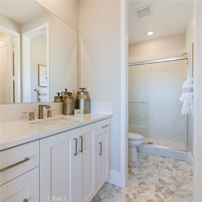 Bathroom, Glass Shower, Interior, Marble, Marble Walls, Recessed Lighting