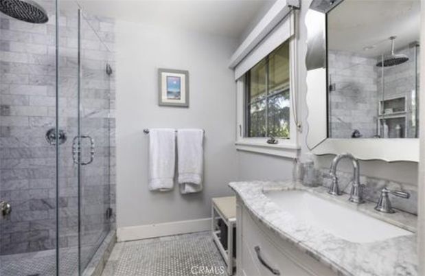 Bathroom, Glass Shower, Interior, Stone Walls