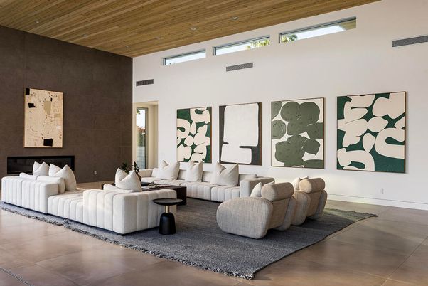 Interior, Living room, Recessed Lighting, Wooden Ceilings