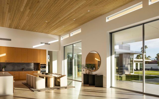 Interior, Kitchen, Recessed Lighting, Wooden Ceilings