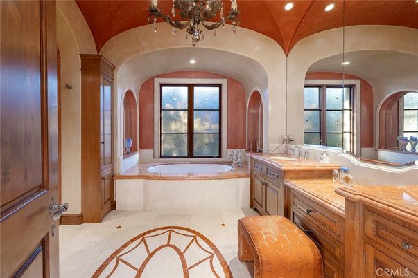 Bathroom, Chandelier, Interior, Recessed Lighting