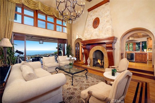 Chandelier, Fireplace, Interior, Living room, Water, Wood Texture Flooring
