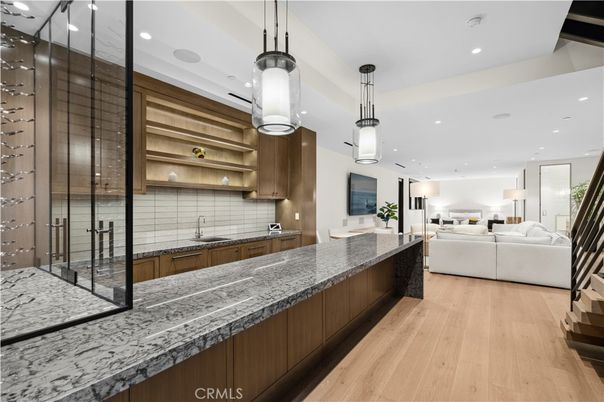 Interior, Living room, Pendant Lights, Recessed Lighting, Wood Texture Flooring