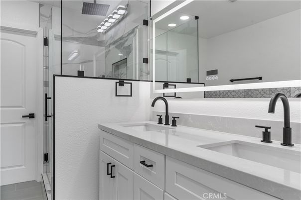 Bathroom, Dual Sink Vanities, Glass Shower, Interior