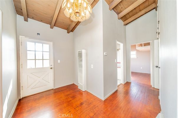 Chandelier, Empty room, Interior, Wooden Beams, Wooden Ceilings, Wood Texture Flooring