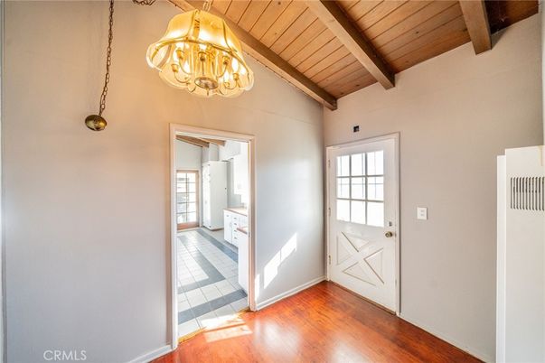 Chandelier, Empty room, Interior, Wooden Beams, Wooden Ceilings, Wood Texture Flooring