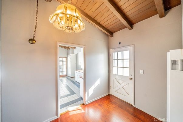 Chandelier, Empty room, Interior, Wooden Beams, Wooden Ceilings, Wood Texture Flooring