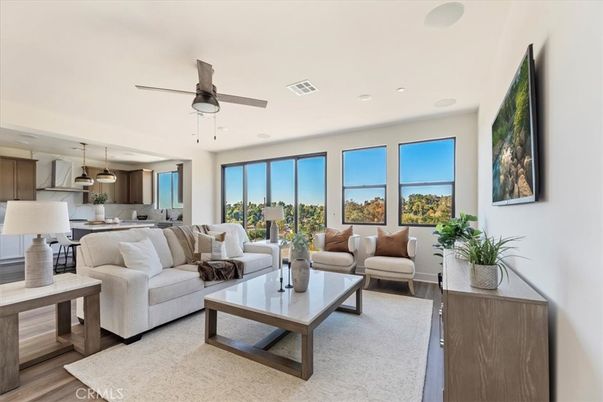 Dining room, Interior, Kitchen, Living room, Pendant Lights, Recessed Lighting, Stainless Steel Appliances, Wood Texture Flooring
