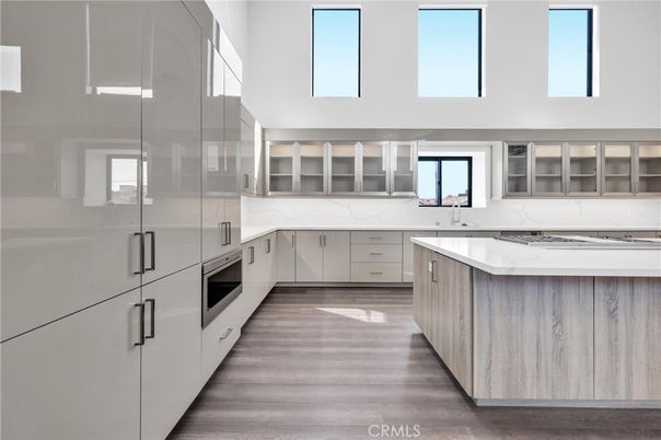 Interior, Kitchen, Marble Walls, Wood Texture Flooring