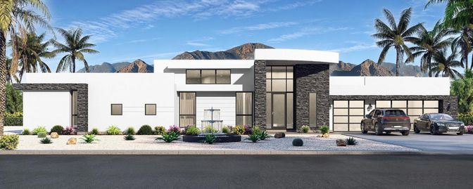 Attached, Exterior, Facade, Modern