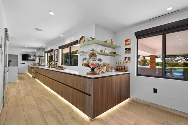 Interior, Kitchen, Recessed Lighting, Wood Texture Flooring