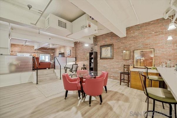 Dining room, Interior, Pendant Lights, Stone Walls, Wood Texture Flooring