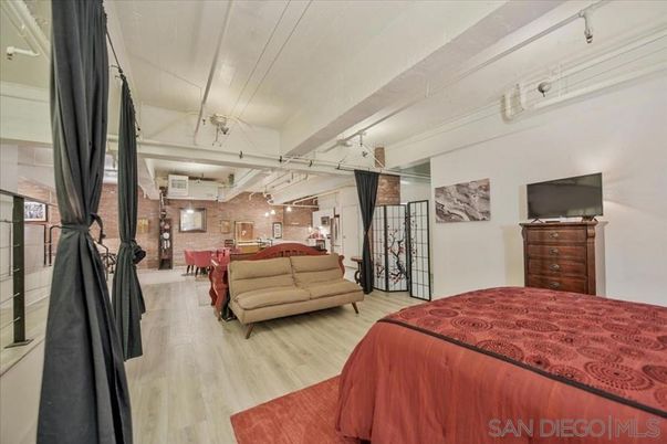 Bedroom, Dining room, Interior, Stone Walls, Wood Texture Flooring