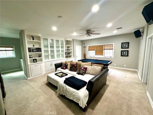 Billiard Table, Game Room, Interior, Recessed Lighting