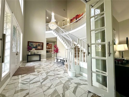 Chandelier, Interior, Marble, Recessed Lighting