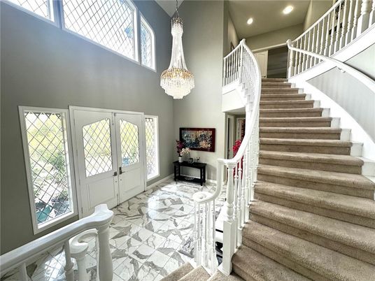 Chandelier, Interior, Marble, Recessed Lighting