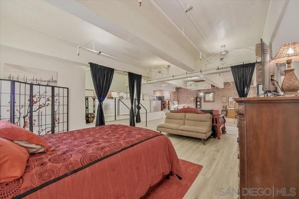 Bedroom, Interior, Stone Walls, Wood Texture Flooring