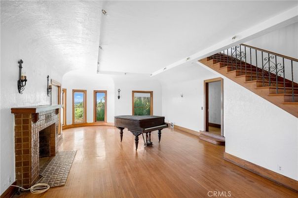 Fireplace, Interior, Piano, Wood Texture Flooring
