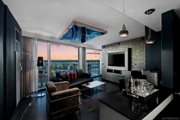 Fireplace, Interior, Living room, Pendant Lights, Wood Texture Flooring