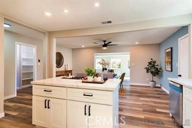 Dining room, Interior, Kitchen, Recessed Lighting, Wood Texture Flooring