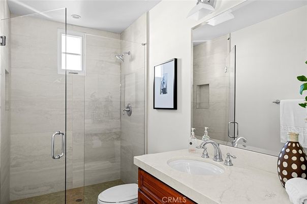 Bathroom, Glass Shower, Interior, Marble Walls