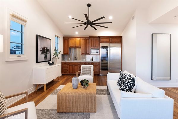 Interior, Kitchen, Living room, Pendant Lights, Recessed Lighting, Stainless Steel Appliances, Wood Texture Flooring