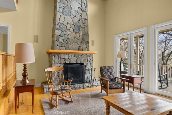 Fireplace, Interior, Stone Walls, Wood Texture Flooring
