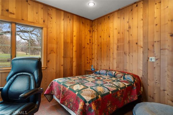 Bedroom, Interior, Recessed Lighting, Wooden Walls