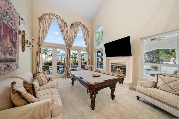 Billiard Table, Fireplace, Game Room, Interior, Living room