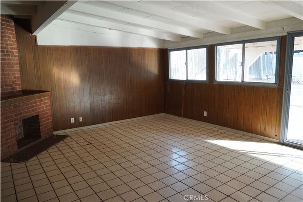 Empty room, Fireplace, Interior, Stone Walls, Wooden Walls