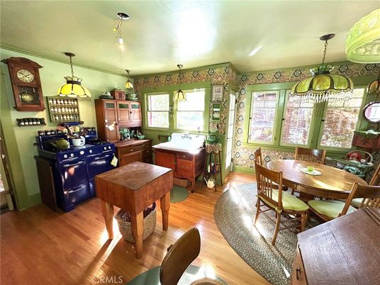 Dining room, Interior, Kitchen, Pendant Lights, Wood Texture Flooring