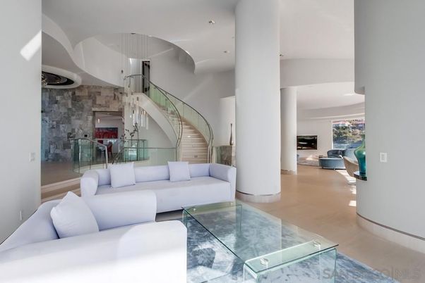 Fireplace, Interior, Living room, Recessed Lighting, Stone Walls