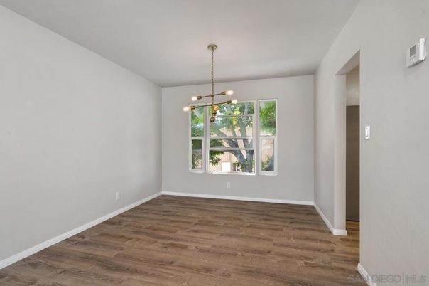 Empty room, Interior, Pendant Lights, Wood Texture Flooring