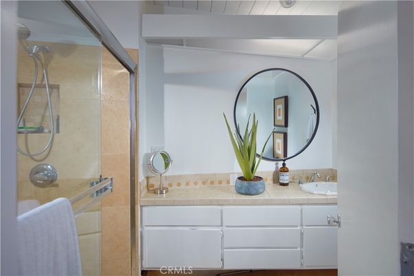 Bathroom, Glass Shower, Interior, Tile Countertops