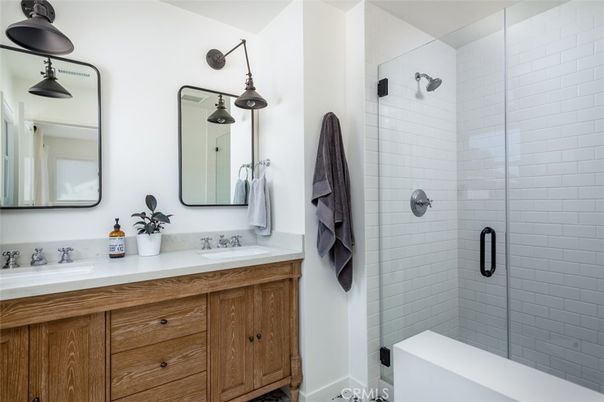 Bathroom, Dual Sink Vanities, Glass Shower, Interior