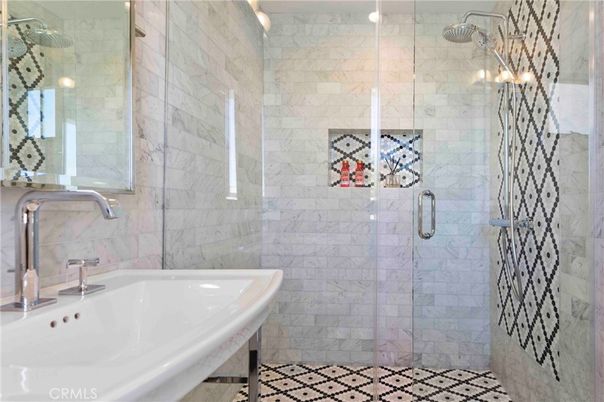 Bathroom, Glass Shower, Interior, Stone Walls
