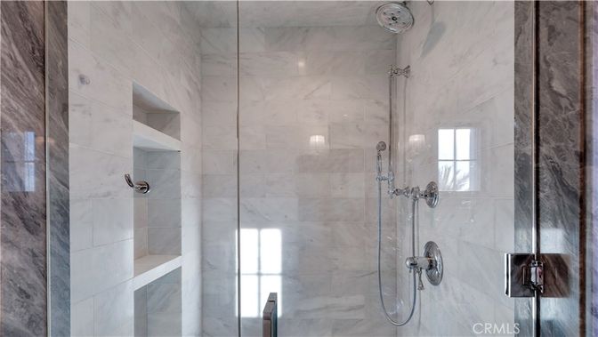 Bathroom, Glass Shower, Interior, Marble Walls
